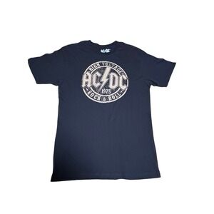 ACDC High Voltage Rock Roll 1975 Graphic T Shirt Black Size Medium